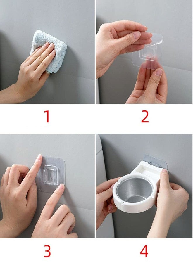 Leeonz Wall Mounted Ashtray Stainless Steel Ashtray Bathroom Cigarette Holder Storage Rack, Punch-Free, Ashtray for Cigarettes, Indoor or Outdoor Ash Trays for Office Home Bar Decoration (White) - Image 5